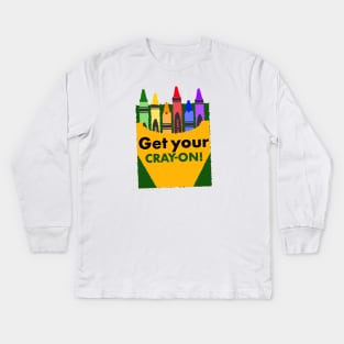 Get your Cray-On Funny Teacher First Day of School Shirt Kids Long Sleeve T-Shirt